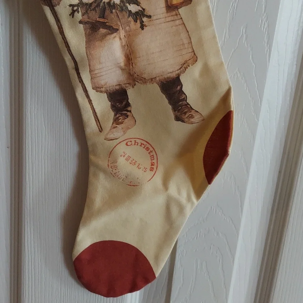 NWOT FATHER CHRISTMAS STOCKING SET OF 2 - VINTAGE RARE!